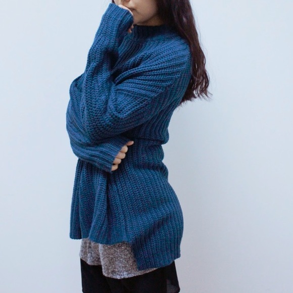 Cliche Couture Large Blue Oversized Sweater - Picture 2 of 7
